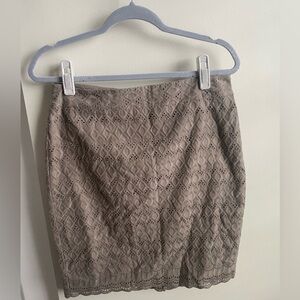 Ann Taylor Beige Lace Mini Skirt